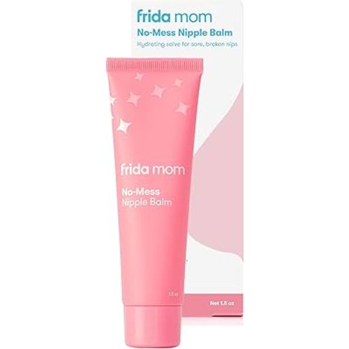 Frida Mom Nipple Cream, No-Mess Nipple Balm Moisturizer for Hydration, Gentle for Baby & Mom, 1.5fl oz