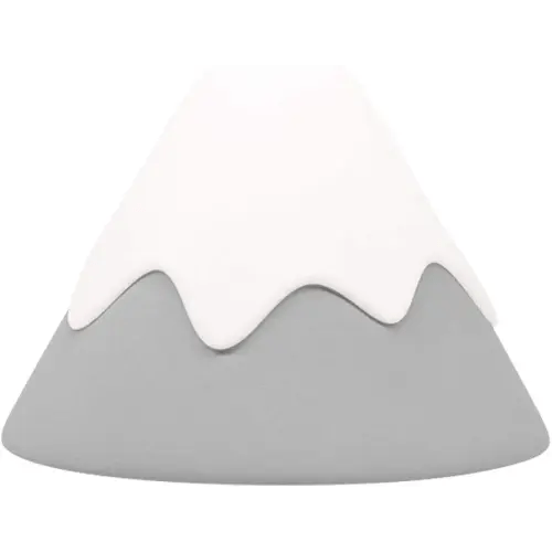 DesignNest Night Light, Snow Mountain lamp, Tap Control&Timer Setting, Soft Silicone, Dimmable, Soft Eye Caring, Rechargeable, Portable, Nursery Lamp, Kids Safe, Fuji Mountain, Kawaii, Gift (Grey)