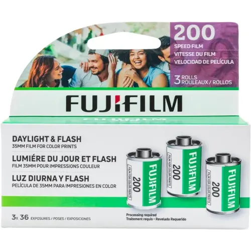 Fujifilm Fujicolor 200 Color Negative Film (35mm Roll Film, 36 Exposures, 3-Pack)