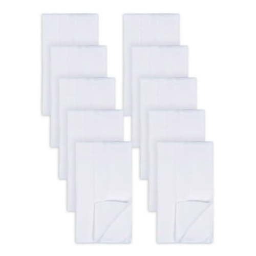 Gerber 10 Pack Prefold White Cloth Diapers - 14" x 20" Newborn Diapers – Soft, Absorbent 3-Ply 100% Cotton