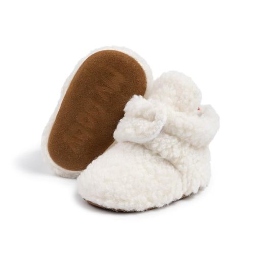 Meckior Newborn Infant Baby Girls Boys Warm Fleece Winter Booties First Walkers Slippers Shoes
