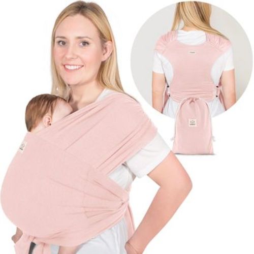 Keababies D-lite Baby Wrap Carrier, Adjustable Baby Carrier, Baby Sling, Newborn, Infant, Toddler 7-44lbs (dusty Pink)