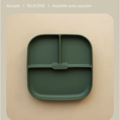 Assiette avec succion- couleur Leaf