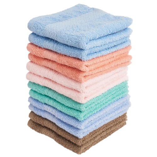 Living Fashions Luxurious Washcloths - Set of 12 - Size 13" x 13" - Absorbent and Soft Cotton Wash Cloth for Body and Face