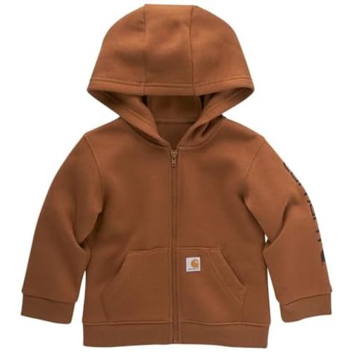 Carhartt Kid's CP8675 Long-Sleeve Full-Zip Logo Sweatshirt - Boys
