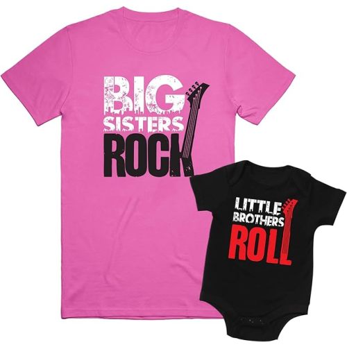Matching Outfits for Siblings, Big Brother Little Brother Shirts, Rock and Roll Siblings Set