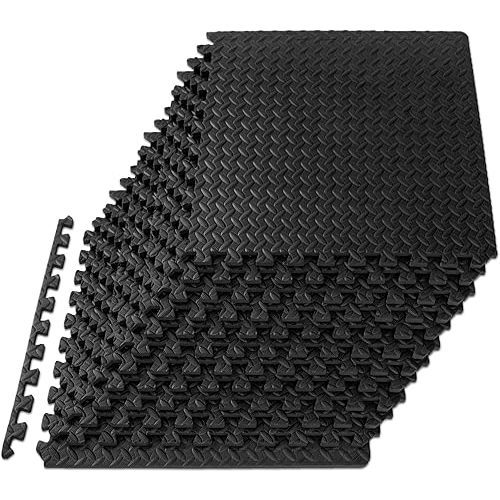 ProsourceFit Puzzle Exercise Mat ½ in, EVA Interlocking Foam Floor Tiles for Home Gym, Mat for Home Workout Equipment, Floor Padding for Kids