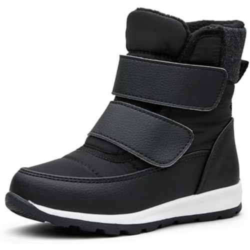 EasyStar Boys Girls Winter Cold Weather Warm Water Resistance Hook Loop Snow Boots