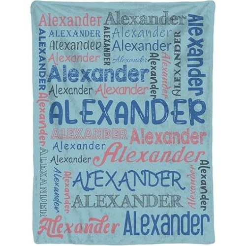 Personalized Custom Baby Blanket with Name, Baby Blankets for Boys or Girls for Newborn