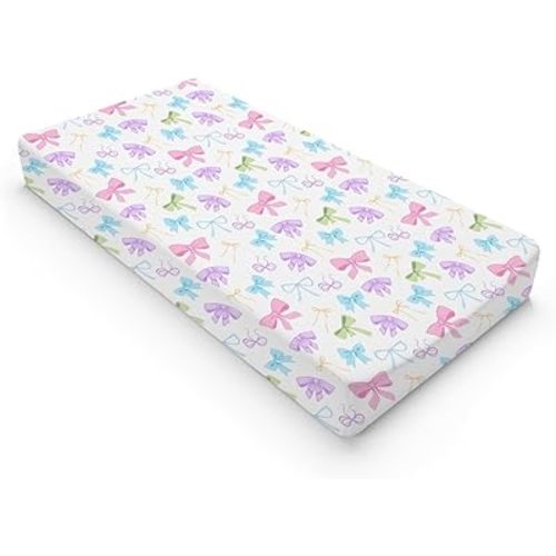 Spring Pastel Bows Baby Changing Pad Covers for Boys Girls 32''x16'' Easter Bows Unisex Fitted Diaper Changing Pad Table Mats Colorful Bows Comfort Soft Breathable Nursery Cradle & Bassinet Sheets