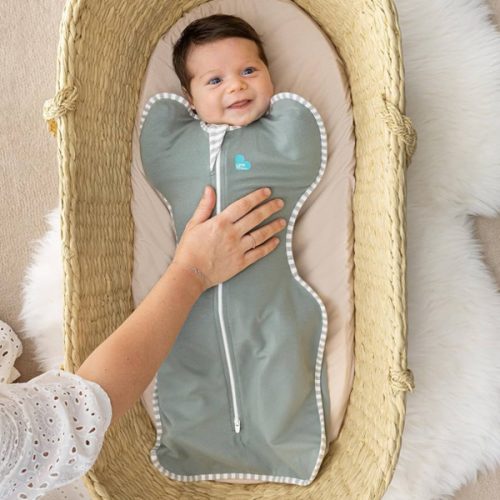 Love to Dream Swaddle UP, Baby Sleep Sack, Self-Soothing Swaddles for Newborns, Improves Sleep, Snug Fit Helps Calm Startle Reflex, New Born Essentials for Baby, 1.0 TOG, 5-8.5 lbs, Deep Olive