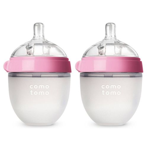 Comotomo Silicone Bottle 5-oz (2 Pack)- Pink