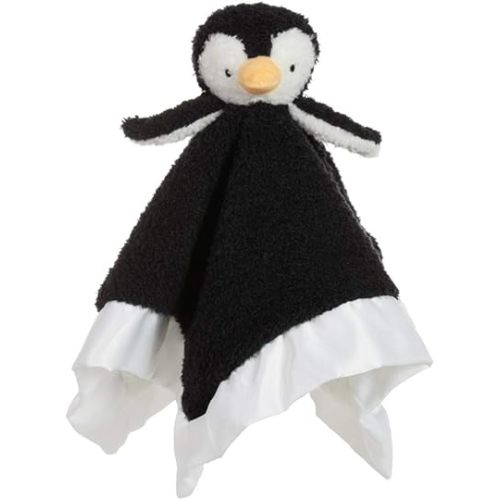 Apricot Lamb Stuffed Animals Soft Security Blanket Black Penguin Infant Nursery Character Blanket Luxury Snuggler Plush(Black Penguin, 14 Inches)