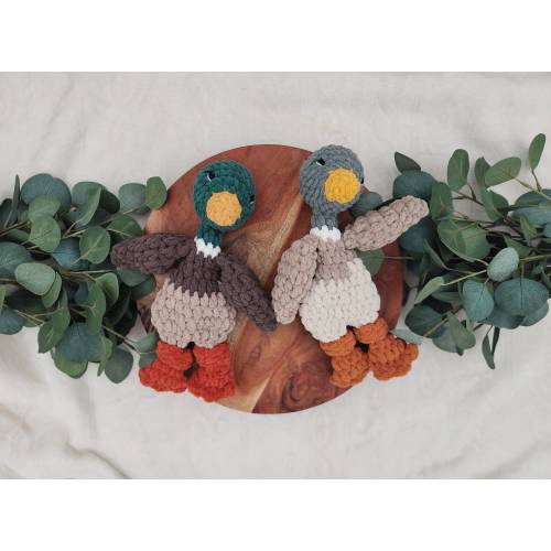 Crocheted Mallard Duck Lovey/Snuggler, Handmade