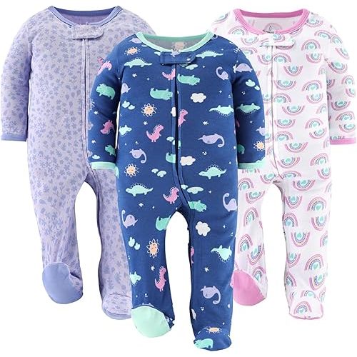 The Peanutshell Baby Girl Sleepers, Sleep and Play Footed Baby Pajamas Girls, Infant Clothes, Newborn, 0-3, 3-6, 6-9 Months