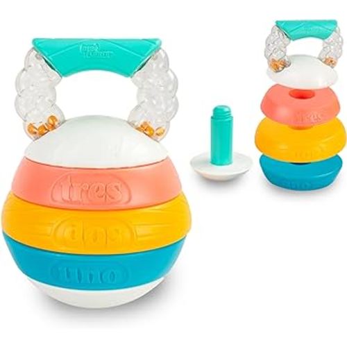 BEBE FUERTE Stack and Count Kettlebell Activity Toy by Robin Arzon - Bilingual Stacking Toys - Baby Workout Toys - Baby and Toddler Gifts for Ages 6 Months and Up