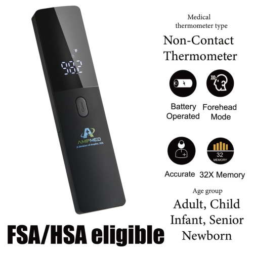 Amplim Medical Grade Non-Contact Forehead Thermometer for Adults and Kids, No-Touch Digital Baby Fever Thermometer, FSA HSA Approved