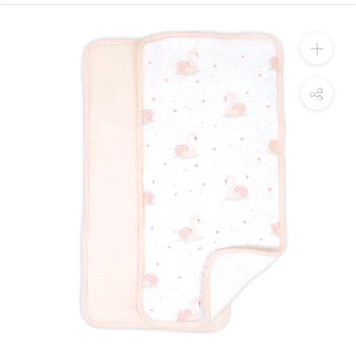 French Swan 2 Pk Burp Cloth Set