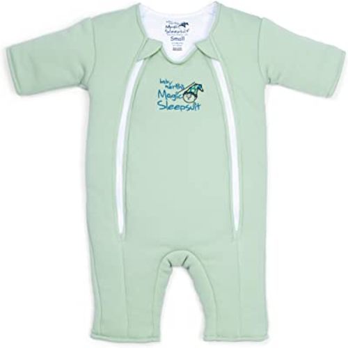 Magic Sleepsuit Baby Merlin's 100% Cotton Baby Transition Swaddle - Baby Sleep Suit - Sage Green - 3-6 Months