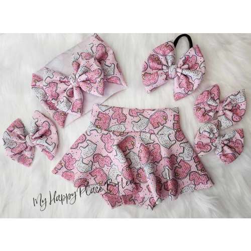 Animal Crackers Bummies; Skirted Bummies; Bell Bottoms; Flare Leg Pants; Leggings; Joggers; Baby/Toddler Shorts with Skirt, Bows; Headwraps