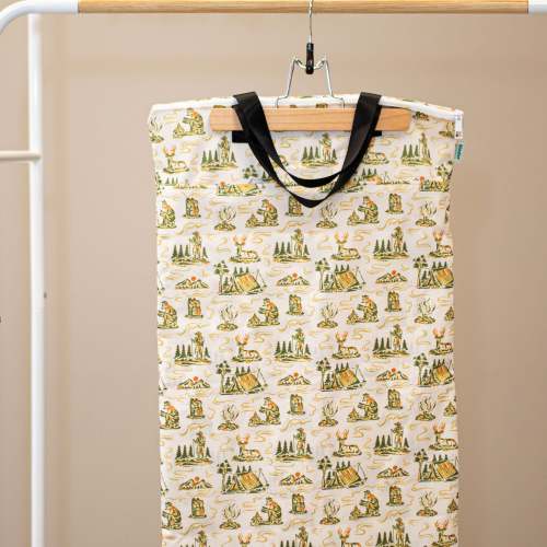 Patterned Large Zipper Hanging Wet Bag, Laundry Bag with Handles