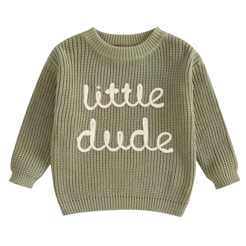 Baby Boys Sweater Knit Long Sleeve Crew Neck Letters Pullover Fall Winter Outfit 0-3M 3-6M 6-9M 9-12M 12-18M 18-24M