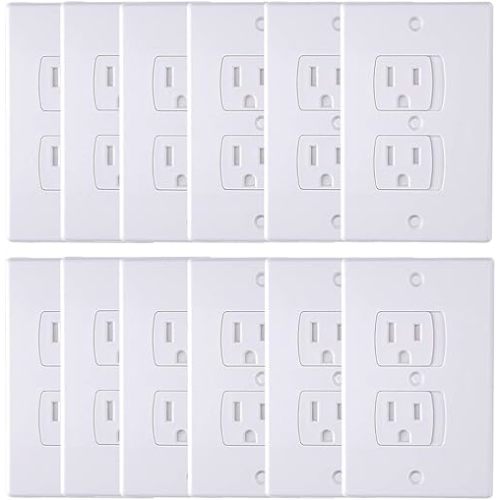 AUSTOR 12 Pack Baby Safety Electric Outlet Covers Baby Safety Self Closing Wall Socket Plugs Plate Alternate for Child Proofing