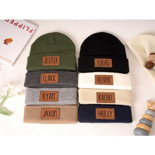 Personalize Baby Beanie,Newborn Baby Beanie Hat,Infant Beanie with Name,Baby Shower Gift,Baby Hat with name patch,Unisex baby hats for baby