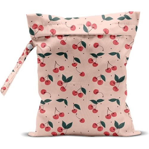 Wet Dry Bags Wet Bags Swimsuit Bag Beach Essentials Fruit Decor Cherry Washable Reusable Waterproof Bag for Swimsuit Pool Beach Diapers Dirty Yoga Gym Clothes