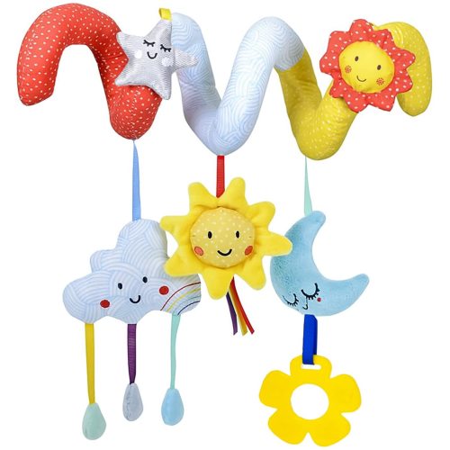 Baby Spiral Activity Hanging Toys Stroller Toys Crib Cot Pram Car Seat Toy with Ringing Bell Teething Toy