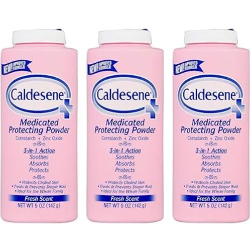 Caldesene Medicated Protecting Powder with Zinc Oxide & Cornstarch-Talc Free, 5 Ounce (3 Pack)