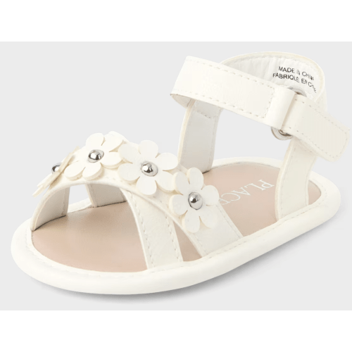 Baby Girls Floral Sandals - white