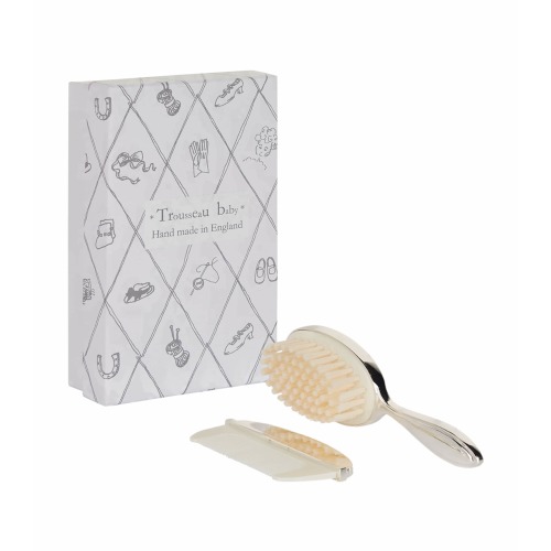 Silver Plated Brush And Comb Set