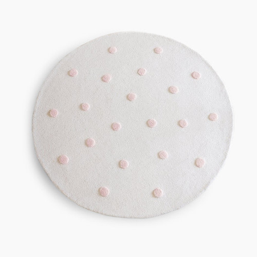 Petit Pehr Round Rug - Blush Pom Pom, 5'