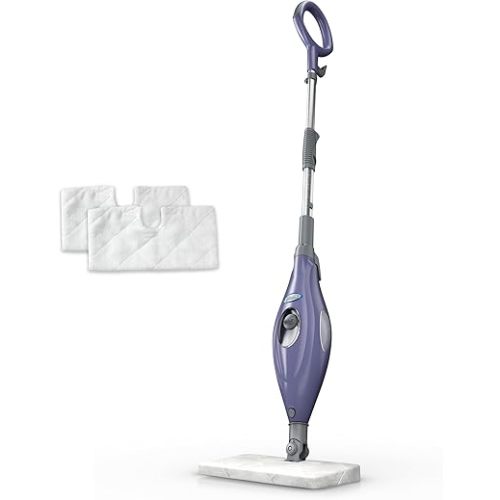 Shark Steam Pocket Mop with 2 Washable Double-sided Pads, Steam Sanitization, Swivel Steering, Lightweight, Steam Cleaner for Sealed Hard Floors, Hardwood, Marble, Tile, Purple, S3501