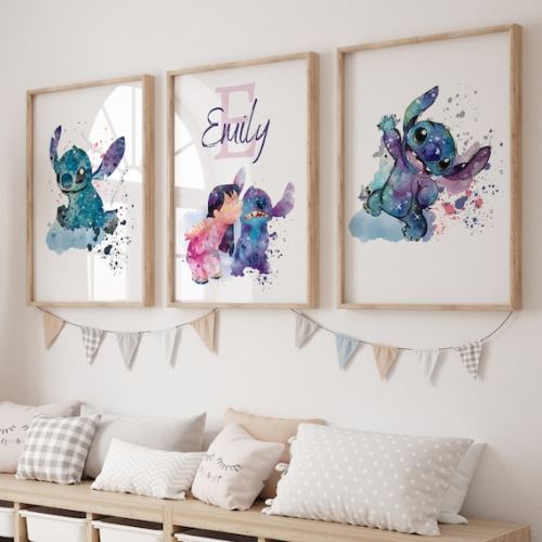 Personalized Lilo & Stitch Print, Stitch Nursery Decor, Ohana Wall Art, Lilo Wall Art, Stitch Print, Girl Room Decor, Lilo Stitch Poster - Etsy