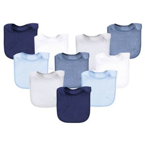 Hudson Baby Infant Boy Rayon from Bamboo Terry Bibs, Lt.Blue Gray