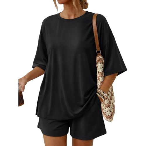 Trendy Queen 2 Piece Summer Set Oversized Top & Loose Fit Shorts with Pockets
