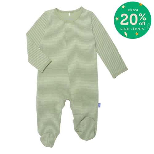 green tea skinny stripe CloudStretch™ magnetic footie – Magnetic Me