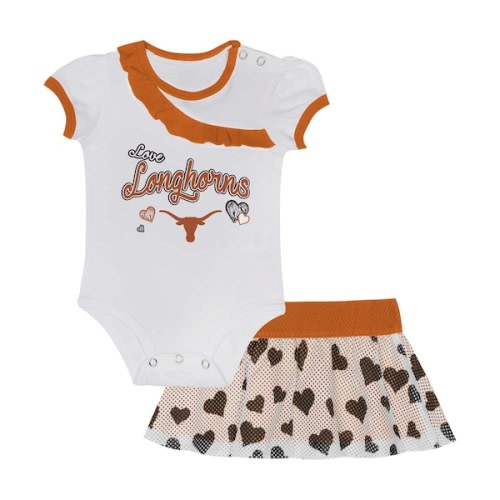 Texas Longhorns Girls Newborn & Infant Two-Piece Love My Team Bodysuit & Skirt Set