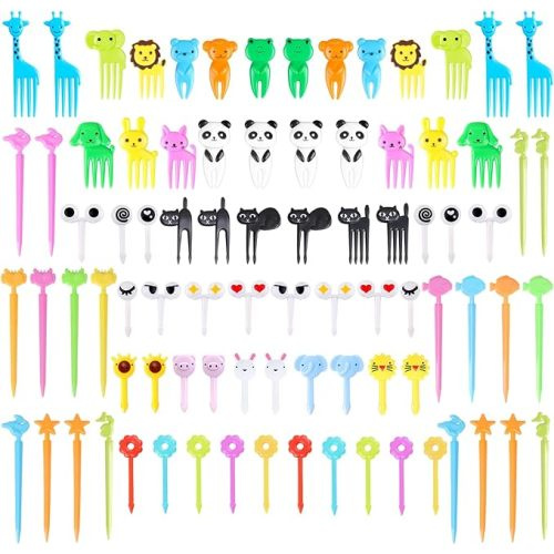 150PCS Animal Food Picks for Kids, Vicuna R Fun Kids Food Picks for Bento Box Accessories, Reusable Toddler Fruit Toothpicks, Cute Kids Lunch Accessories for Picky Eater BPA-Free - Multicolor 150Pcs