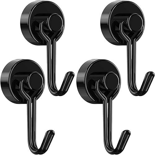 Tohoer Magnetic Hooks, Neodymium Magnets Hook Heavy Duty 30LBS with Rust Proof for Fridge, Refrigerator, Oven, Grill, BBQ, Key, Tools Holder, Kitchen, Outdoor, Hanging Wreaths, Utensil Hangers
