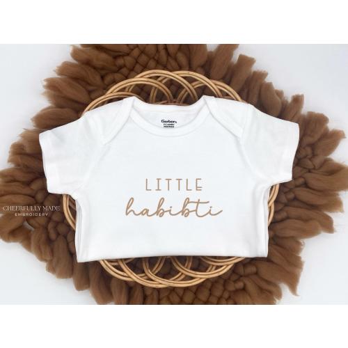 Embroidered Little Habibti ONESIES® Brand, Pregnancy Announcement, Nickname Bodysuit, Baby Announcement, Arabic Baby Gift ONESIES®