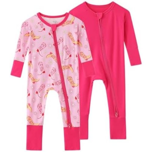 Bamboo Viscose Baby Pajamas Boys Girls Zippy Pjs Sleep 'N Play Romper - 0-24 Months