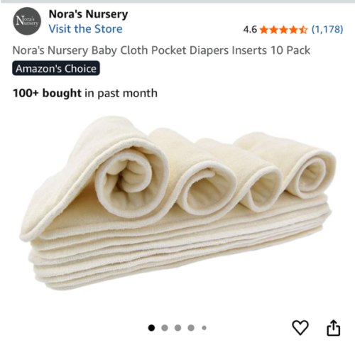 Nora's Nursery Baby Cloth Pocket Diapers Inserts 10 Pack