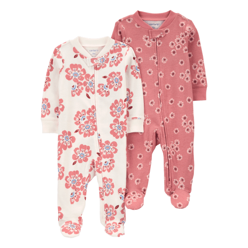 Baby 2-Pack Floral 2-Way Zip Cotton Sleep & Play Pajamas - Carter's | Carter's