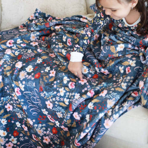 Personalized Themed Blankets for Girls - Midnight Meadow