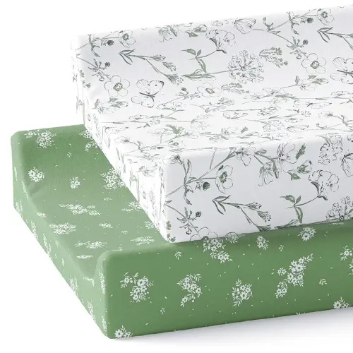 Baby Changing Pad Cover 2-Pack for Boys, Girls (Butterfly Garden) - Premium Fitted Sheets Baby Diaper Changing Table Cover - Buttery Soft Cotton Blend