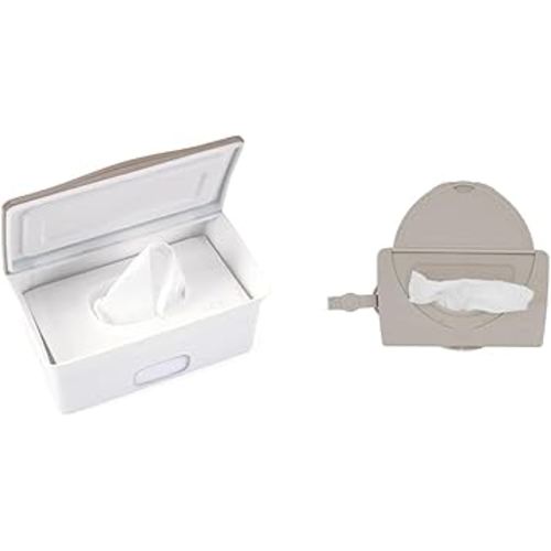Ubbi Baby Wipes Dispenser with Weighted Plate and Secure Seal & On-The-Go Baby Wipes Dispenser, Portable Wipes Container for Travel