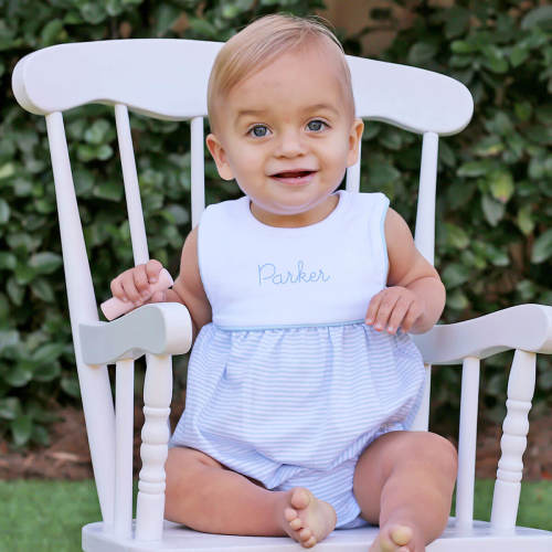 Blue Stripe Boy Bib Bubble